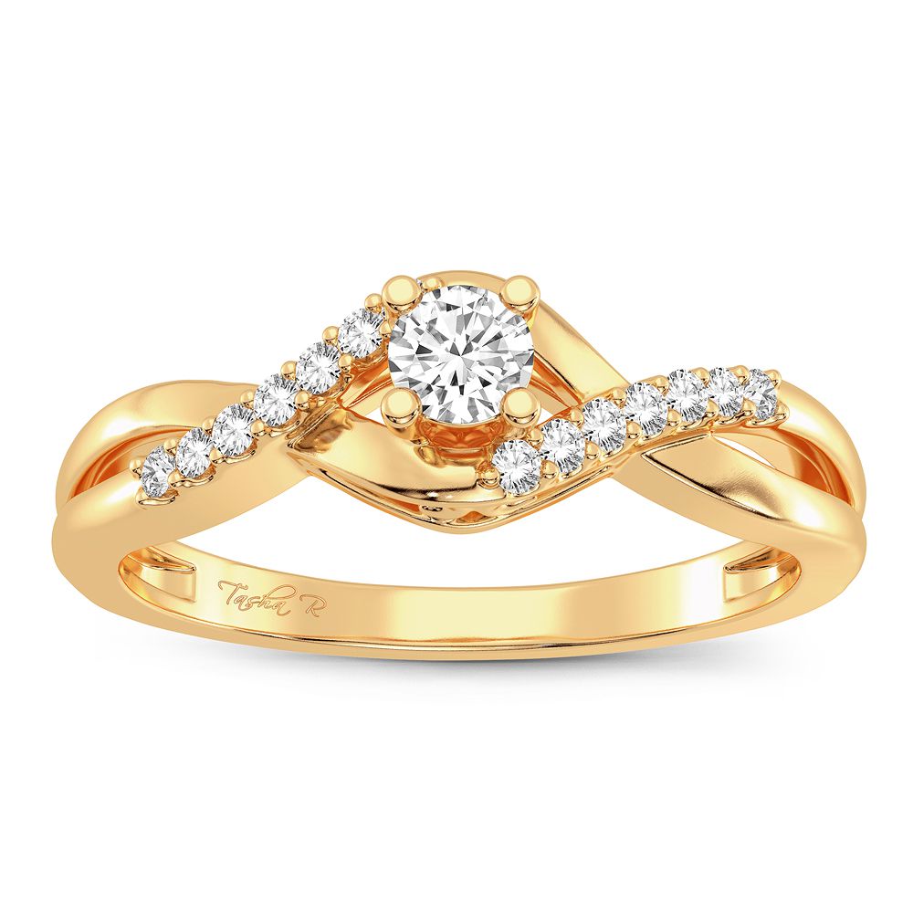 10K Yellow Gold Exquisite 0.16Ct Diamond Ring