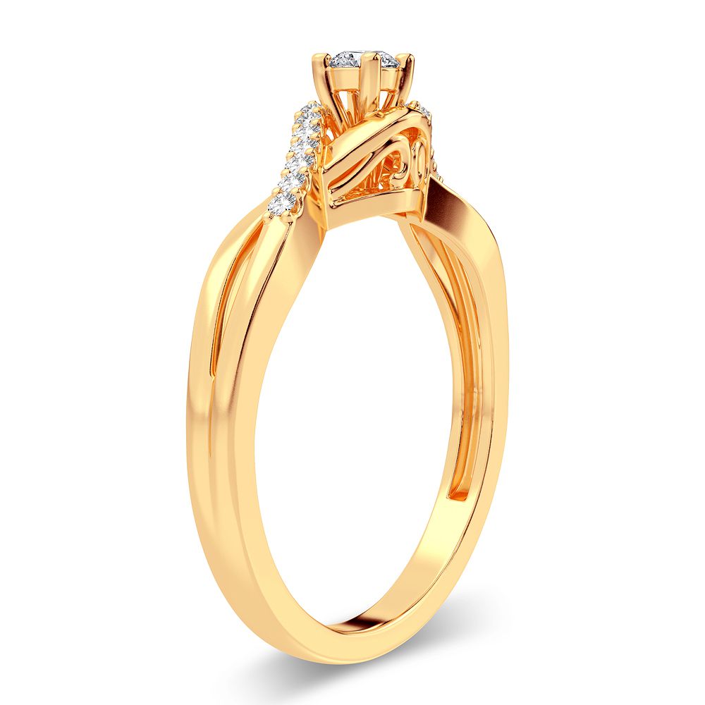 10K Yellow Gold Exquisite 0.16Ct Diamond Ring