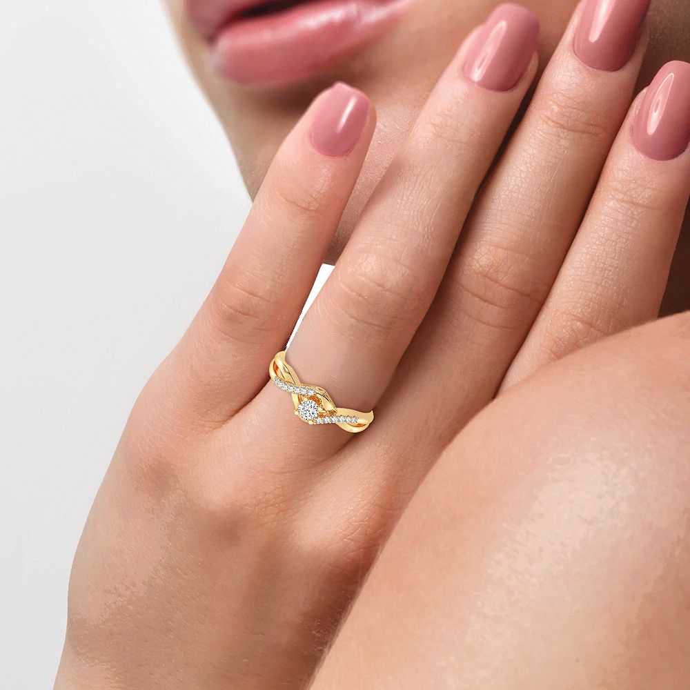 10K Yellow Gold Exquisite 0.16Ct Diamond Ring