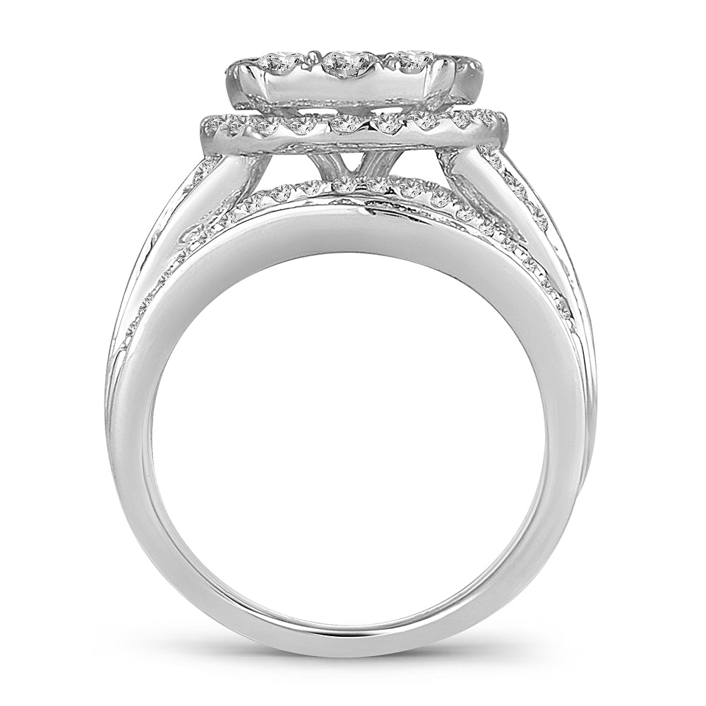 14K White Gold Beautiful 2.52Ct Diamond Bridal Ring