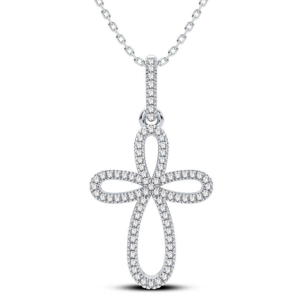 10K White Gold Magnifcnet 0.16Ct Diamond Pendant