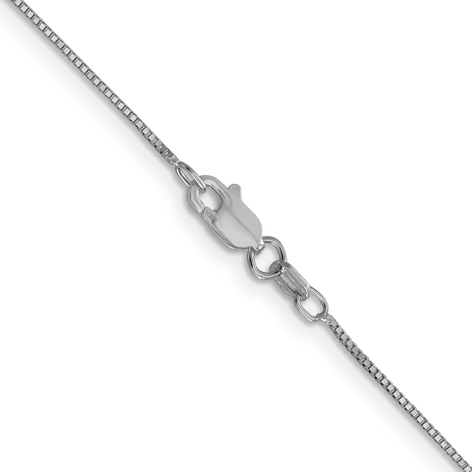 14K White Gold .7mm Box with Lobster Clasp Chain Anklet