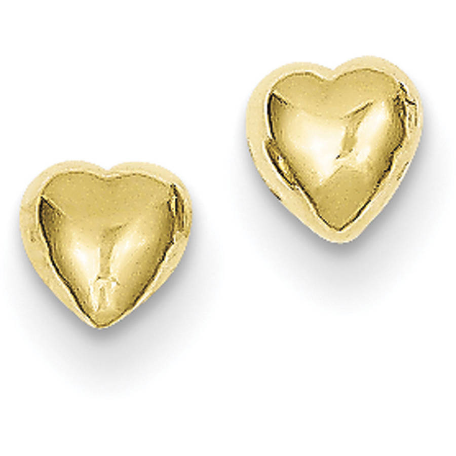 14K Polished Heart Post Stud Earrings