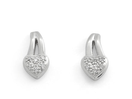 14k 1/10 carat Lab Grown Diamond VS/SI+ G+ and Created Sapphire Complete Square Halo Post Earrings