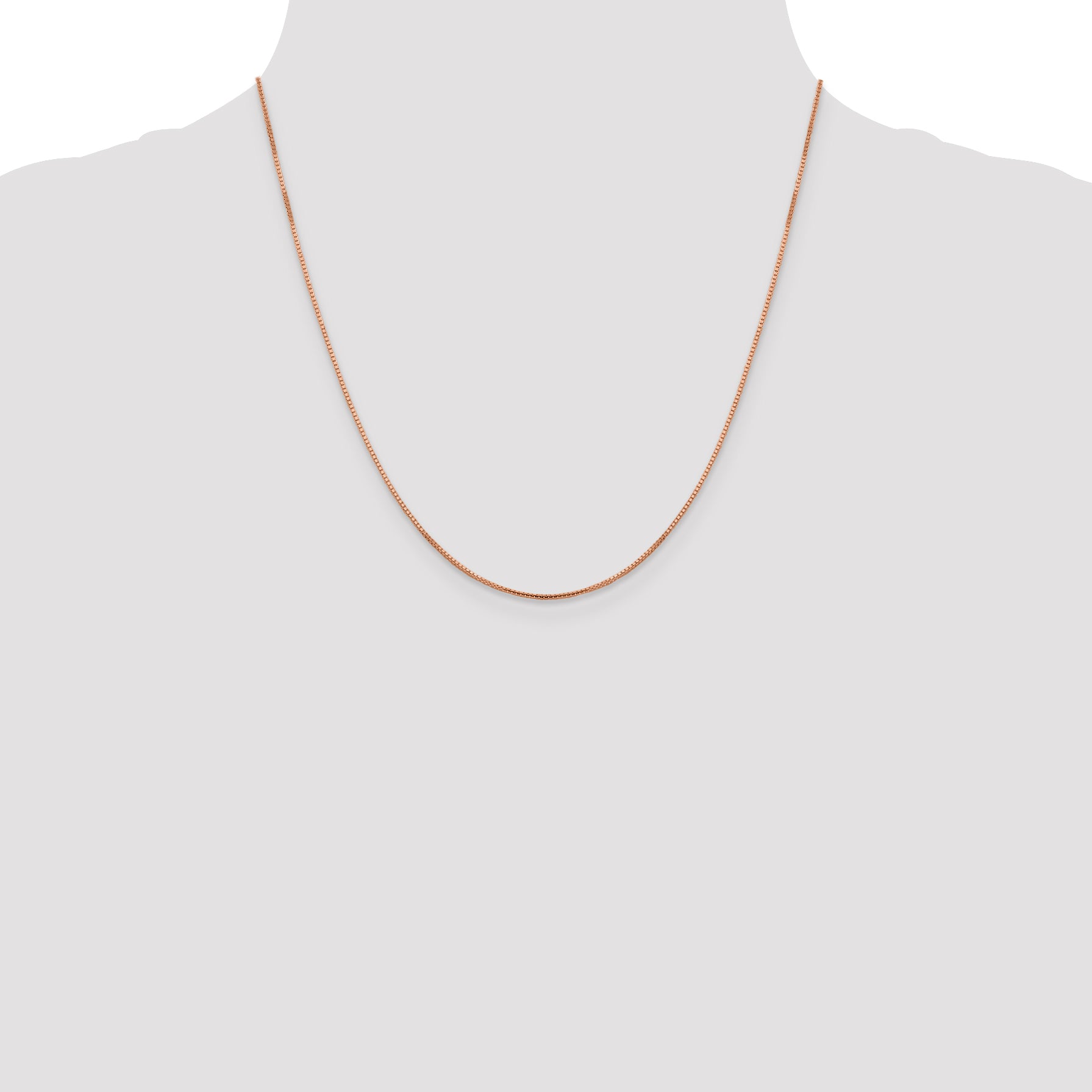 14K Rose Gold 1mm Sparkle Octagonal Box Chain