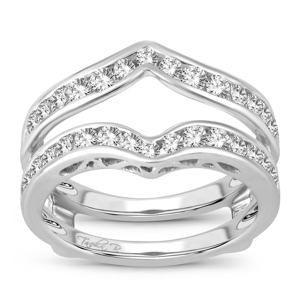 14K White Gold Gorgeous 1.00Ct Diamond Ring Guard.