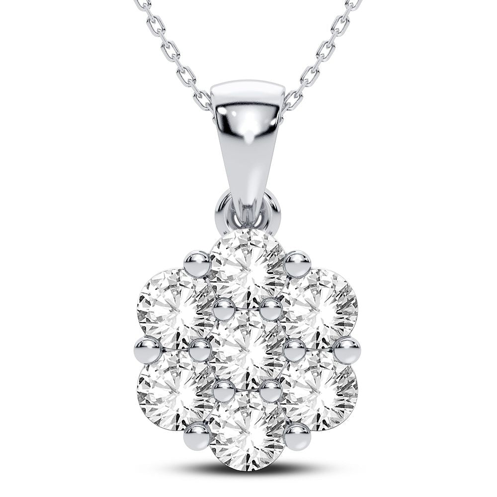 14K White Gold Magnifcnet 1.50Ct Diamond Pendant (Chains Sold Separately)