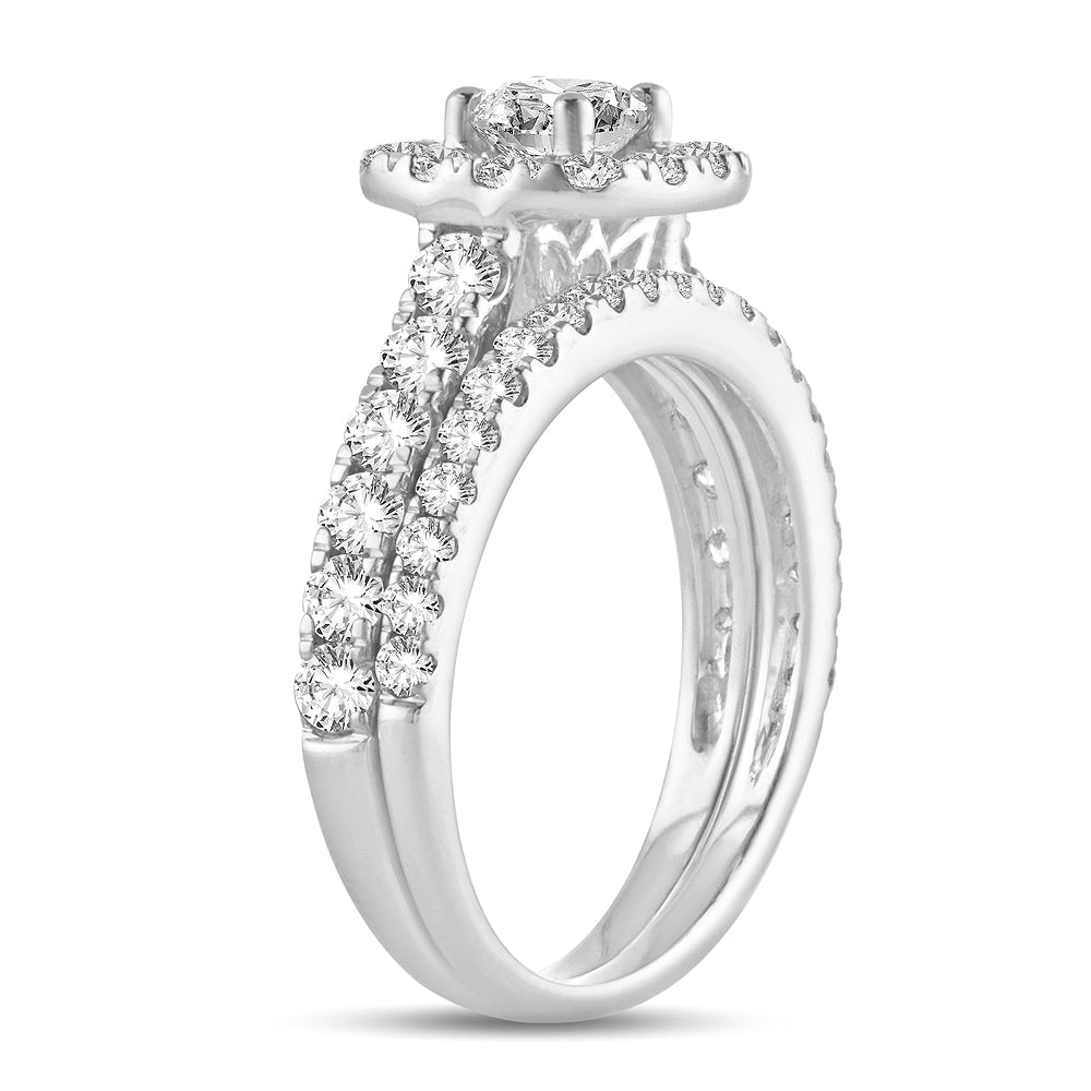 14K White Gold Beautiful 2.00Ct Diamond Bridal Ring