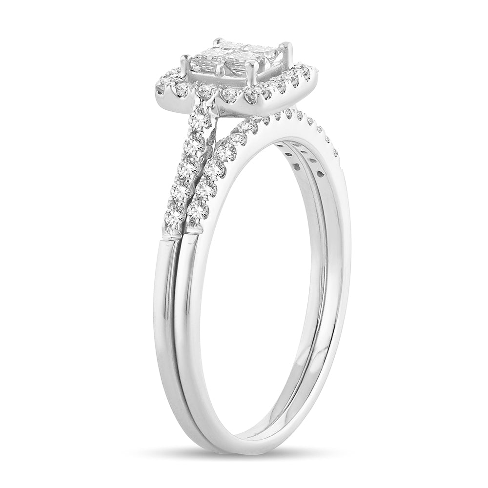 14K White Gold Elegant 1.25Ct Diamond Ring