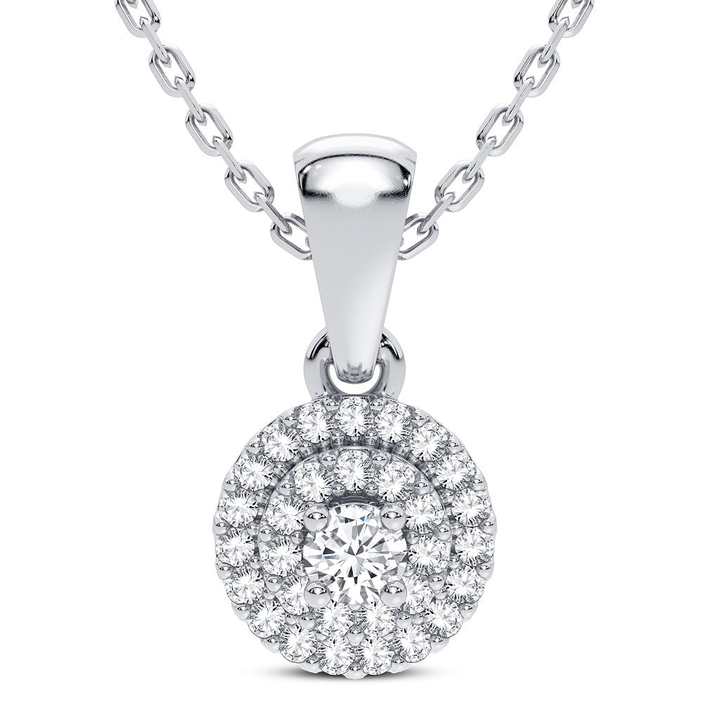 14K White Gold Magnifcnet 0.05Ct Diamond Pendant (Chains Sold Separately)