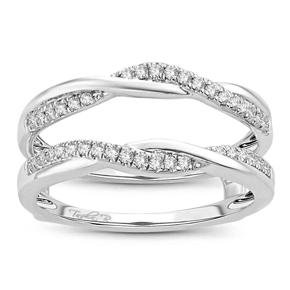 14K White Gold Beautiful 0.25Ct Diamond Ring Guard.