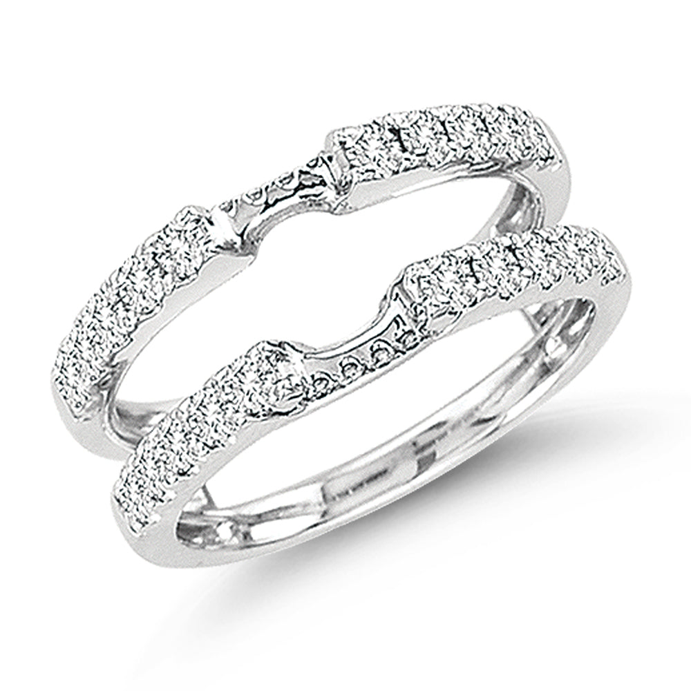 14K White Gold Beautiful 0.76Ct Diamond Ring Guard.