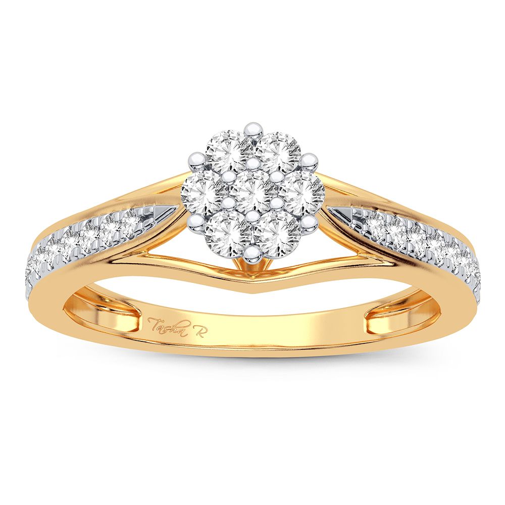 10K Yellow Gold Exquisite 0.25Ct Diamond Ring