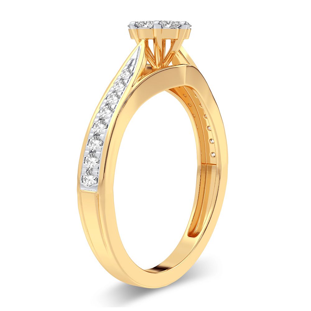 10K Yellow Gold Exquisite 0.25Ct Diamond Ring