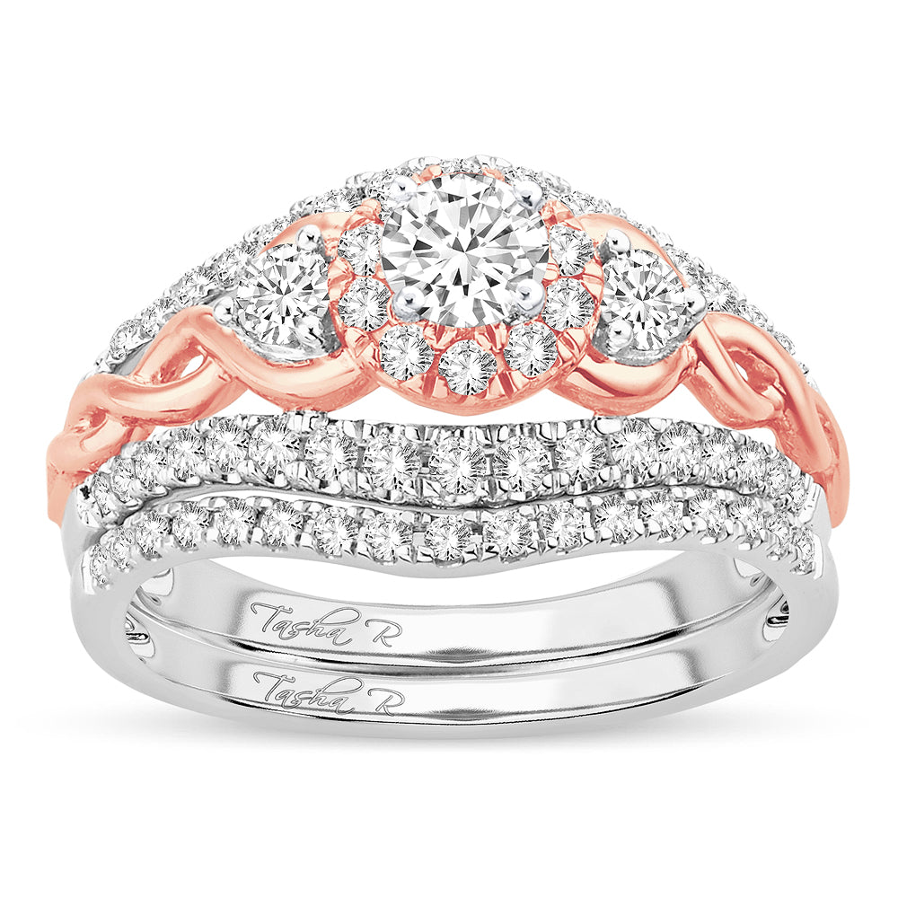 14K Rose Gold Dazzling 1.01Ct Diamond Bridal Ring