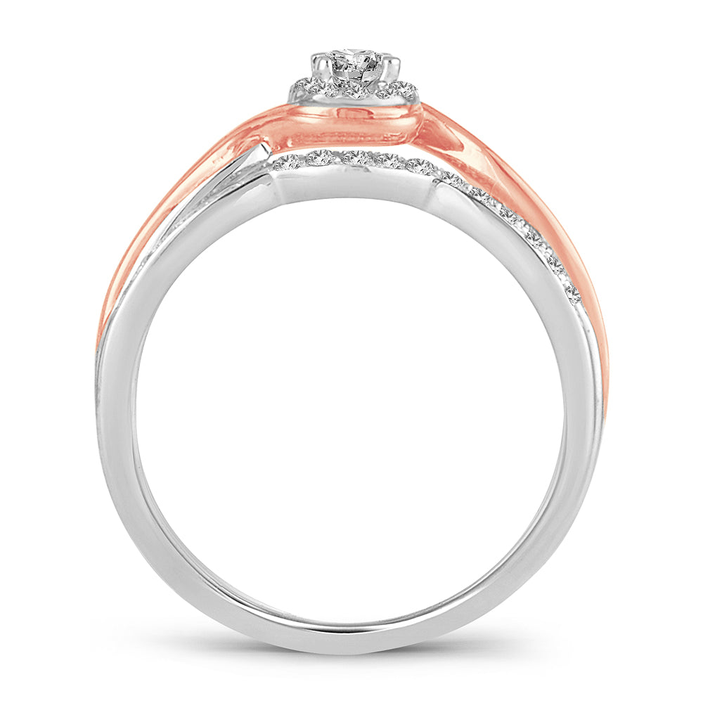 14K Rose Gold Exquisite 0.50Ct Diamond Bridal Ring