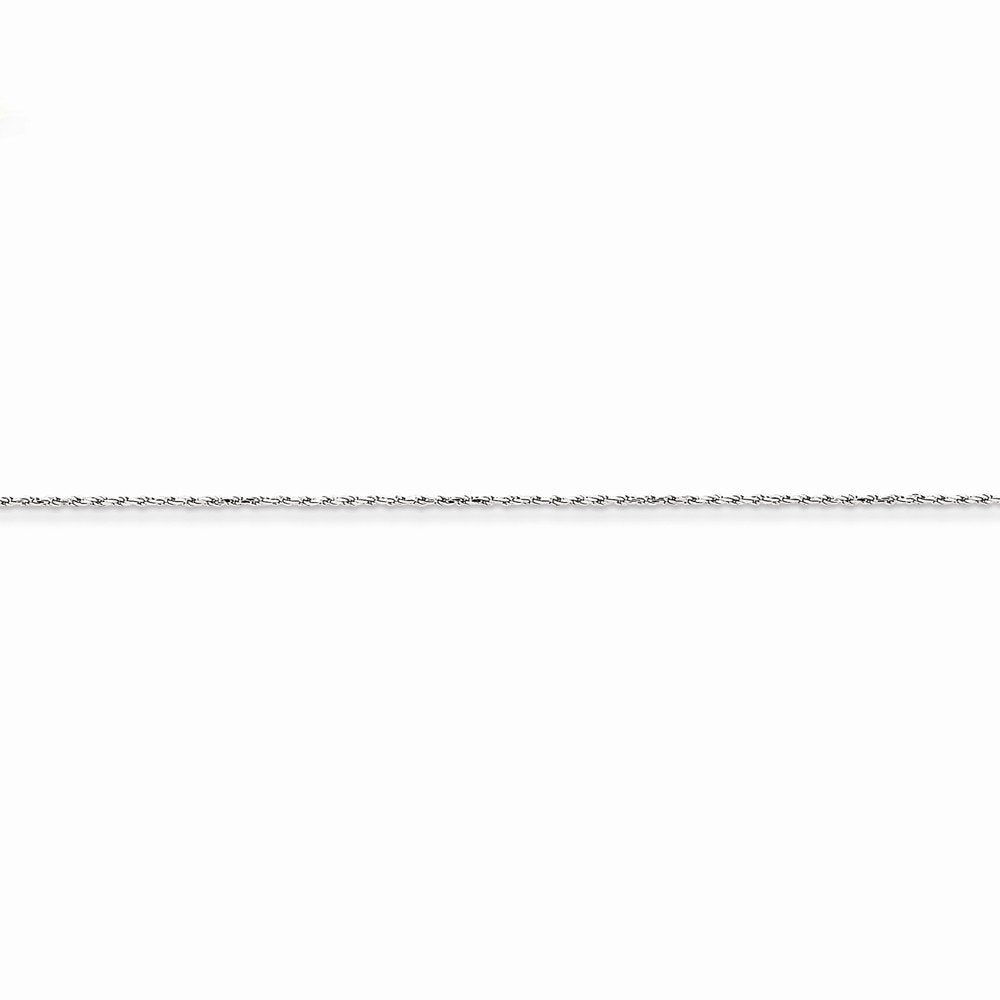 14K White Gold 9 Inch 1.15Mm Diamond-Cut Machine Made Rope With Lobster Clasp Chain Anklet