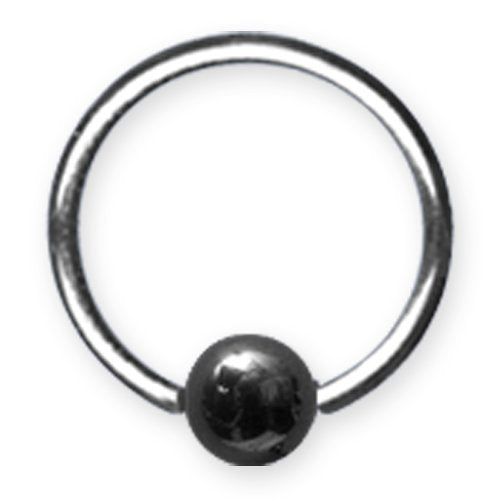 18G (1Mm) 3/8 (10Mm) Dia W 4Mm Ball Black 18G (1Mm) 3/8 (10Mm) Dia W