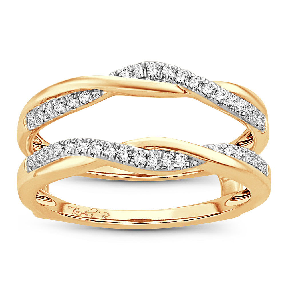 14K Yellow Gold Gorgeous 0.25Ct Diamond Ring Guard.