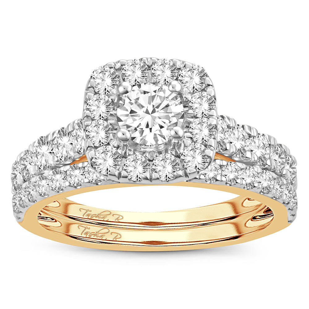 14K Yellow Gold Magnifcnet 2.00Ct Diamond Bridal Ring