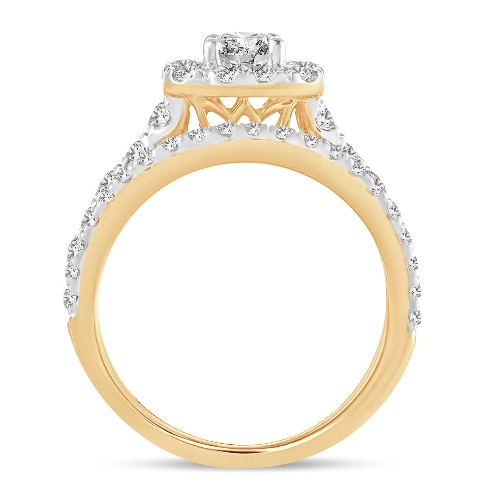 14K Yellow Gold Magnifcnet 2.00Ct Diamond Bridal Ring