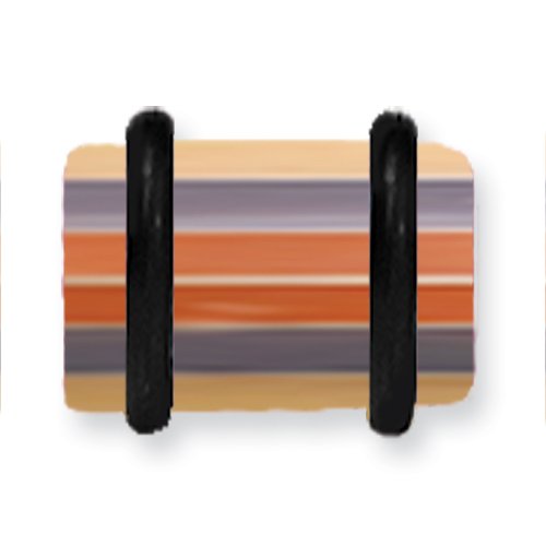 Acrylic Uv Sensitive Layered Plug W 2 Black O-Rings 0G (8.2Mm) 1/2 (13M