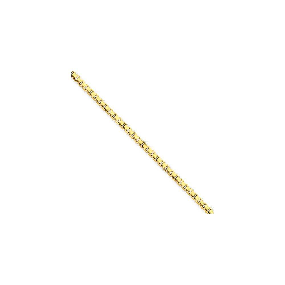 14K 18 Inch 2.5Mm Box With Lobster Clasp Chain