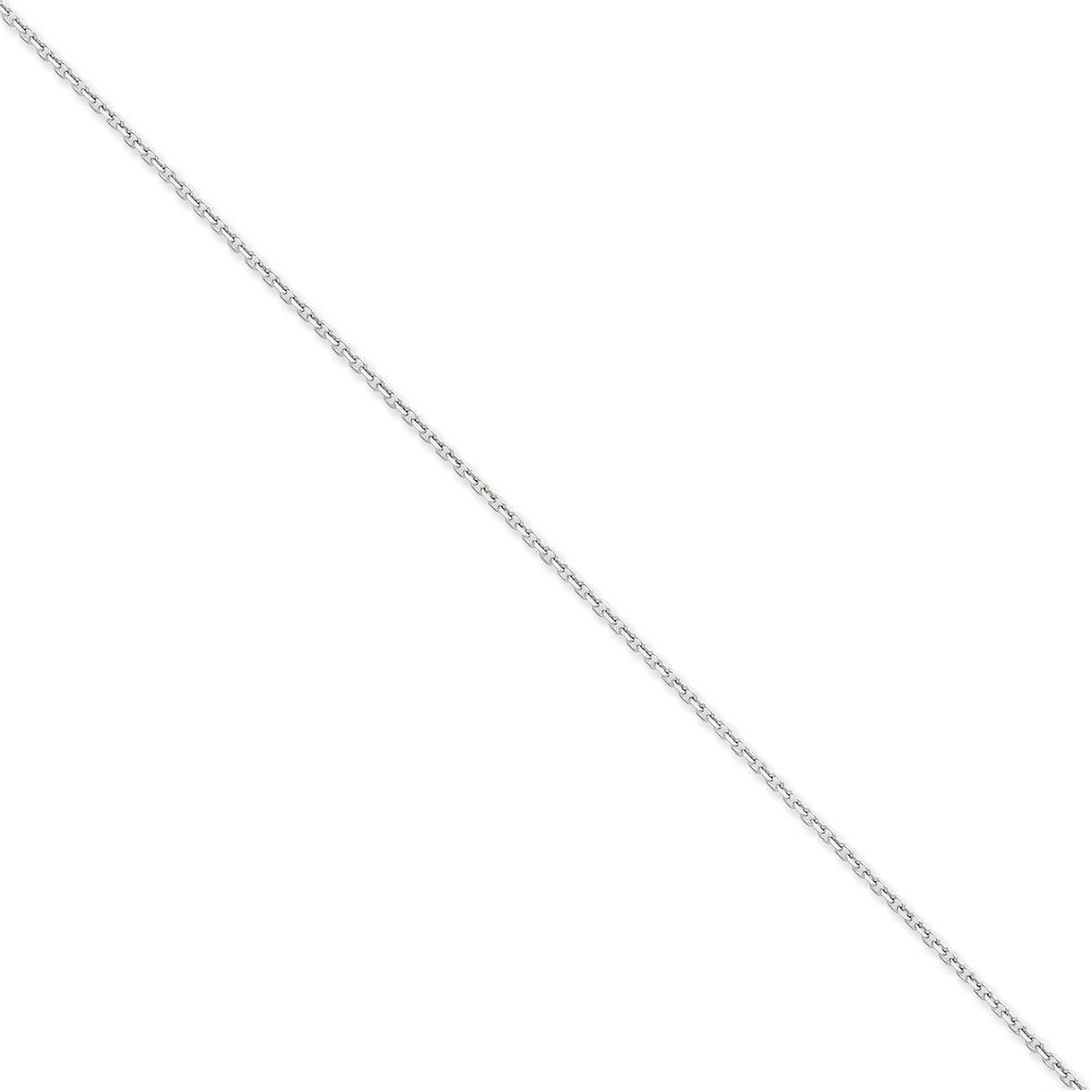 14K White Gold 16 Inch 1.8Mm Diamond-Cut Round Open Link Cable With Lobster Clasp Chain