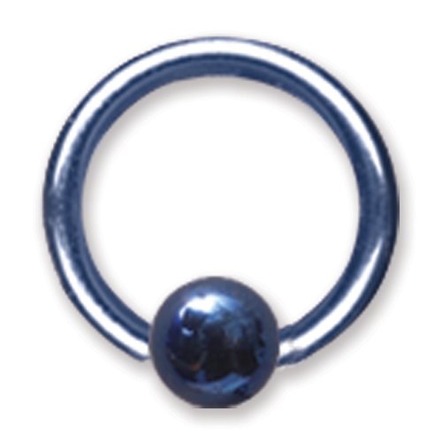 16G (1.3Mm) 5/16 (8Mm) Long W/ 4Mm Ball Cobalt Blue Titanium 16G (1.3Mm