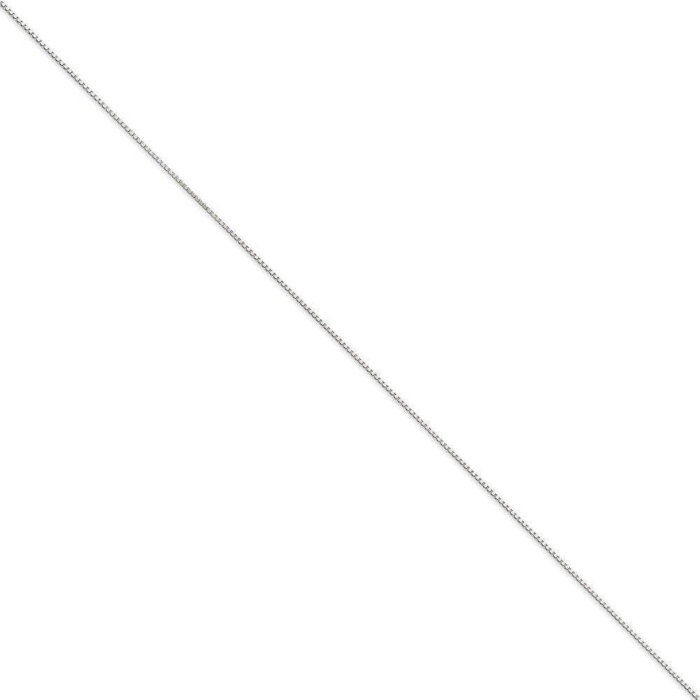 14K White Gold 24 Inch .9Mm Box With Spring Ring Clasp Chain
