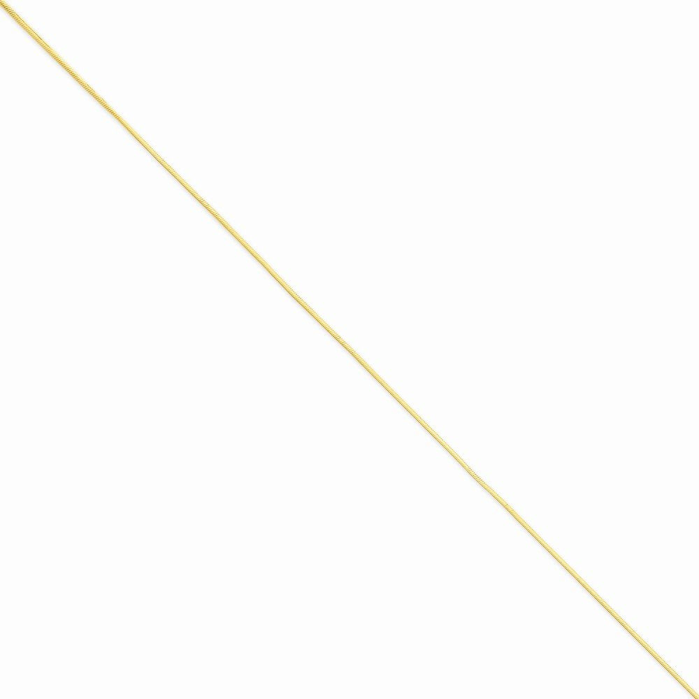 14K 10 Inch .8Mm Octagonal Snake With Lobster Clasp Anklet