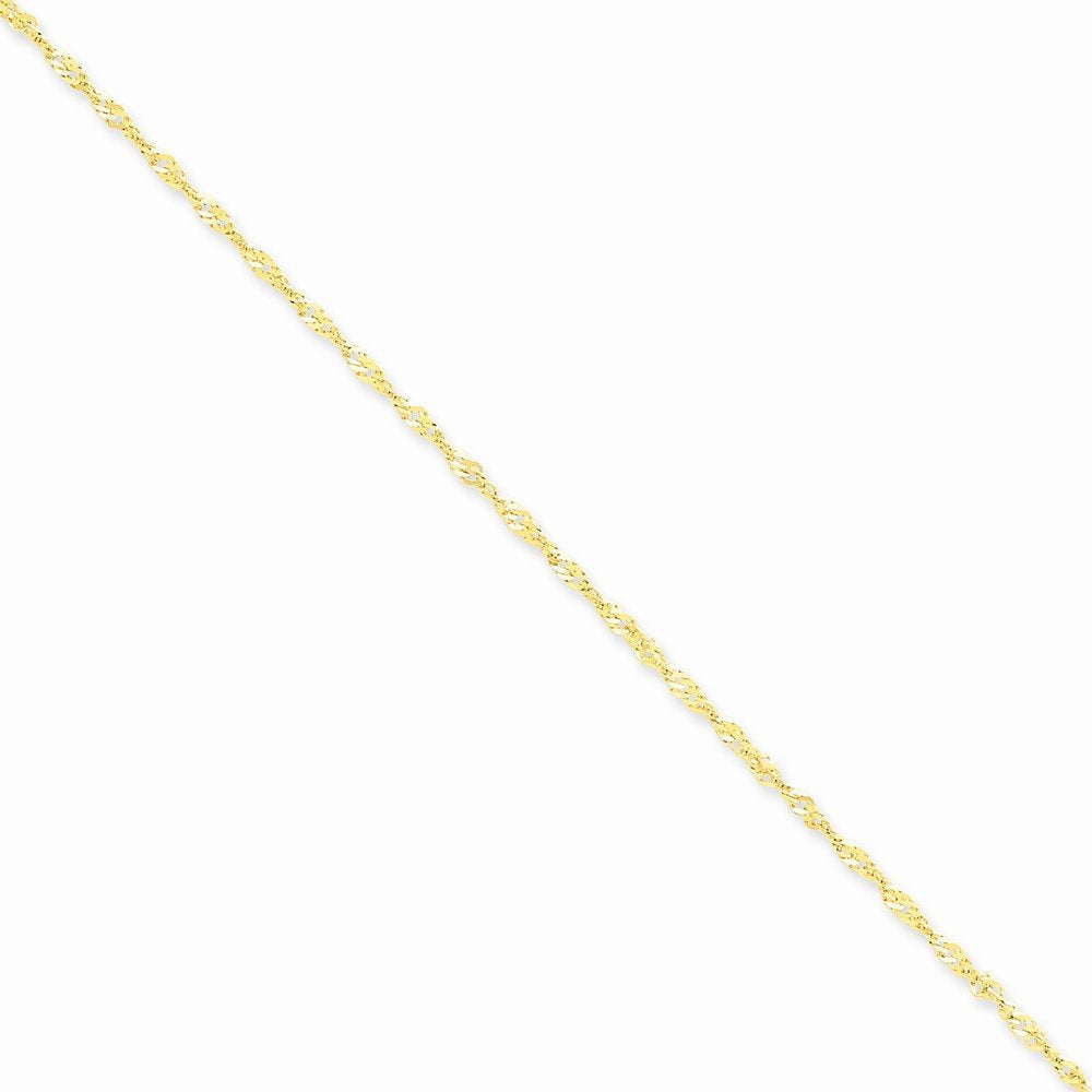 14K 10 Inch 1.70Mm Singapore With Lobster Clasp Anklet