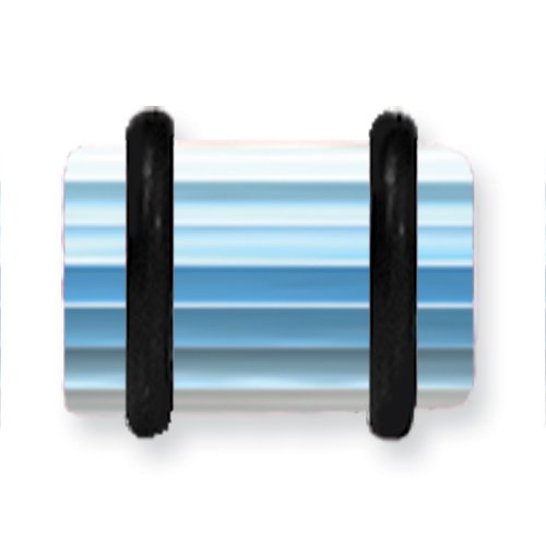 Acrylic Uv Sensitive Layered Plug W 2 Black O-Rings 0G (8.2Mm) 1/2 (13M