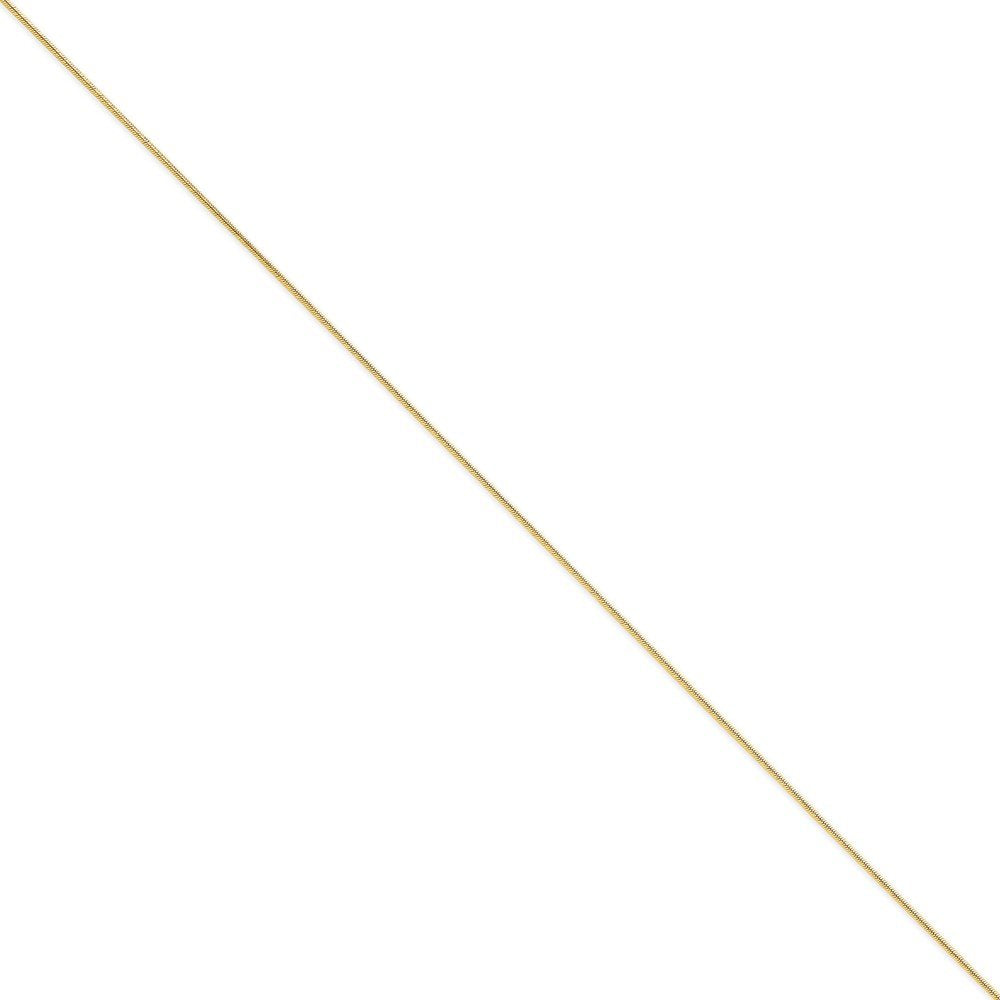 14K 30 Inch .9Mm Round Snake With Lobster Clasp Chain