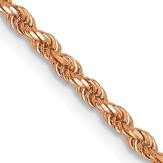 10kt Lightweight Rose Gold Diamond Cut Rope Chain