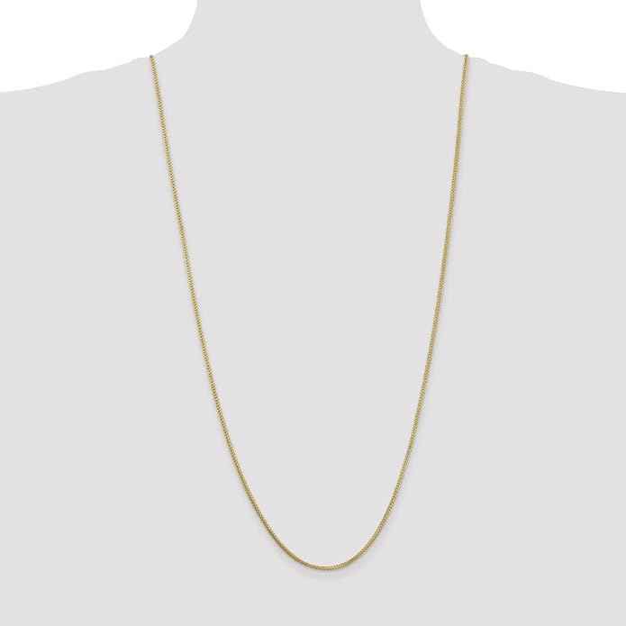 10kt Hollow Yellow Gold Two Tone Diamond Cut 2 MM Franco Chain