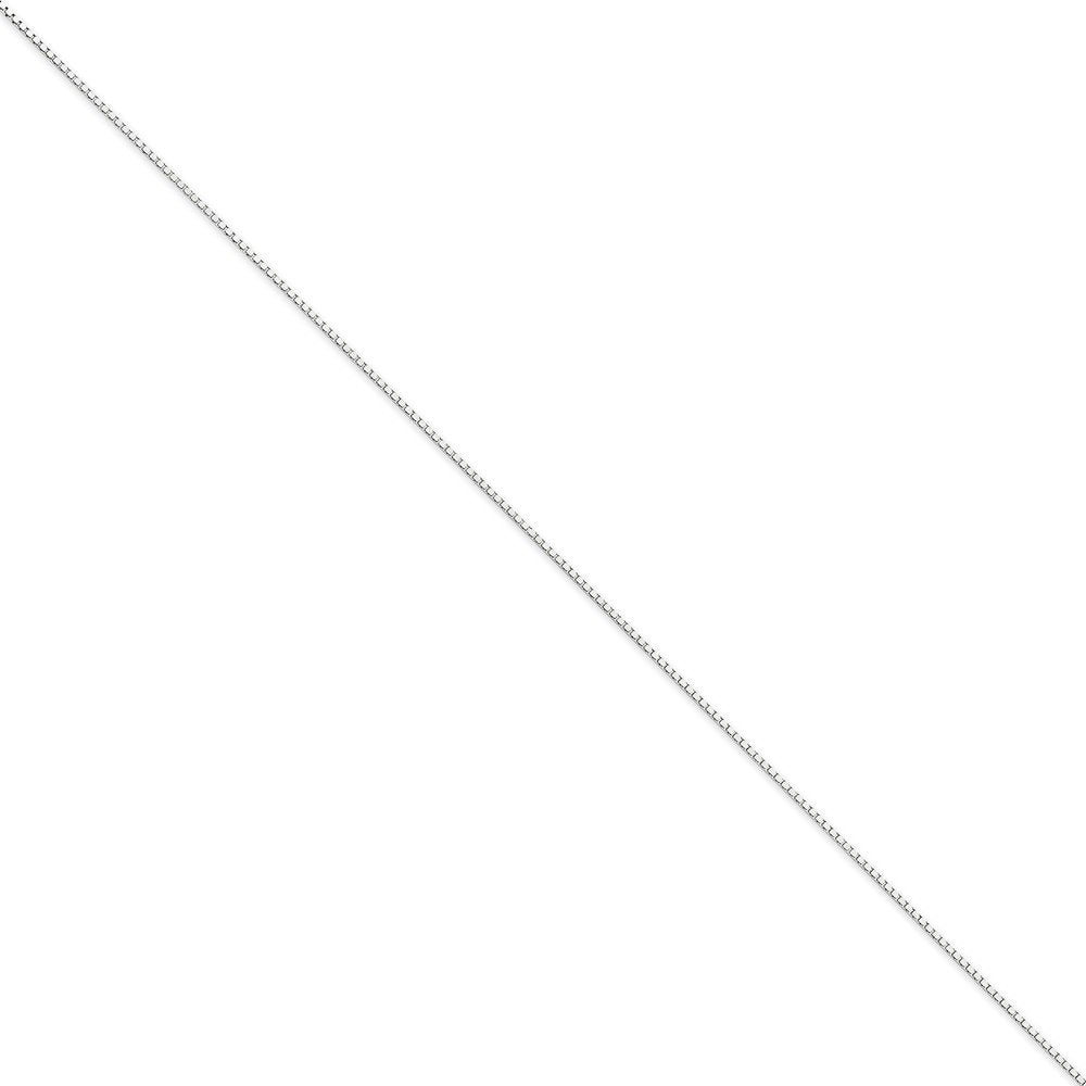 14K White Gold 24 Inch 1Mm Box With Lobster Clasp Chain