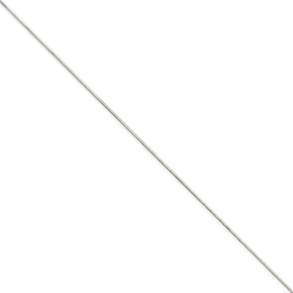 14K White Gold 24 Inch .6Mm Octagonal Snake With Lobster Clasp Chain