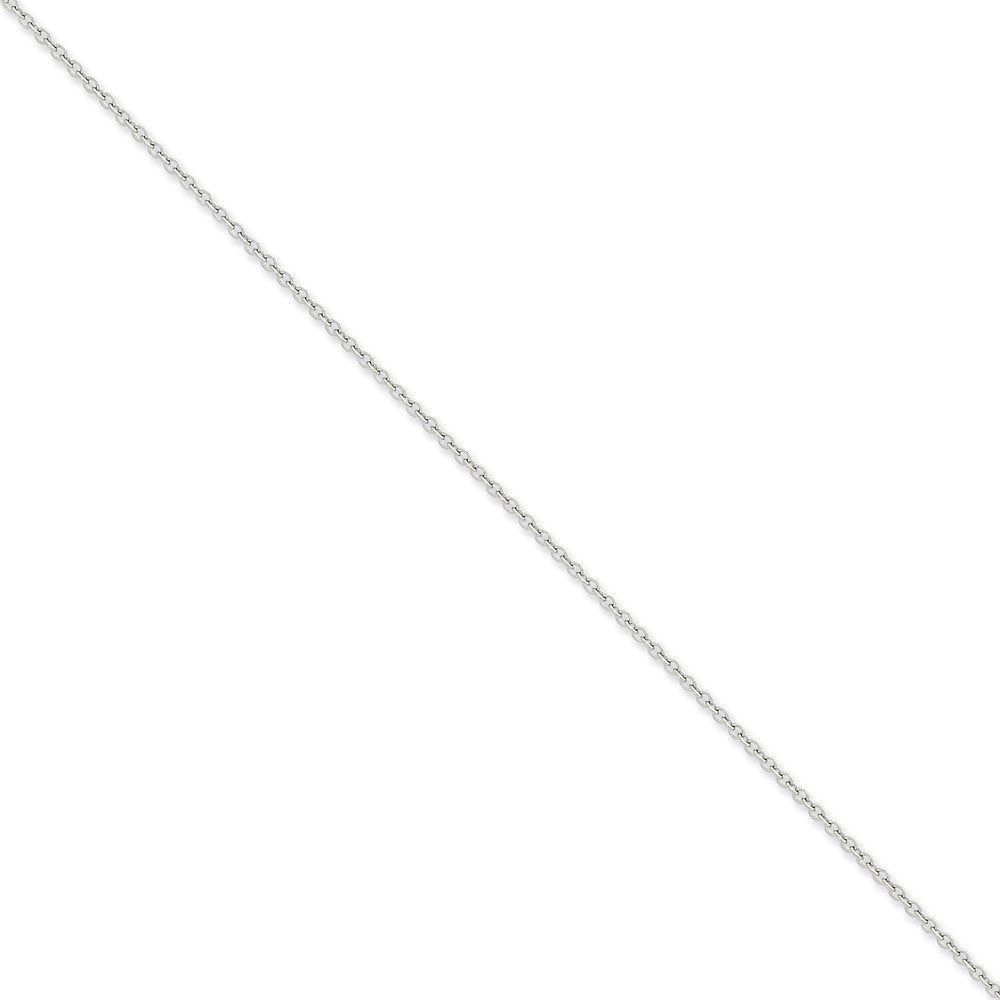 14K White Gold 18 Inch 2Mm Round Open Link Cable With Lobster Clasp Chain