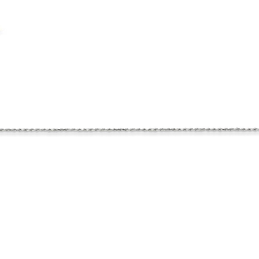 14K White Gold 7 Inch 1.15Mm Diamond-Cut Machine Made Rope With Lobster Clasp Chain Chain