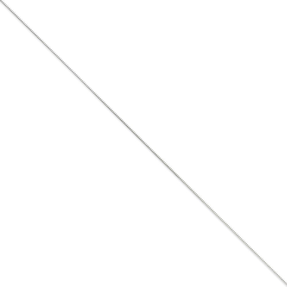 14K White Gold 20 Inch .7Mm Box With Lobster Clasp Chain