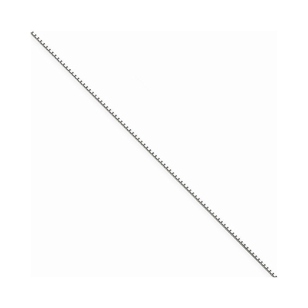 14K White Gold 18 Inch .9Mm Box With Lobster Clasp Chain