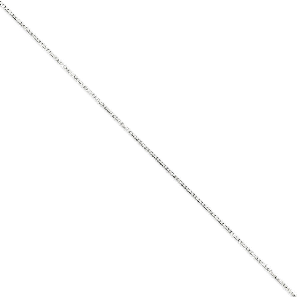 14K White Gold 24 Inch 1.5Mm Box With Lobster Clasp Chain