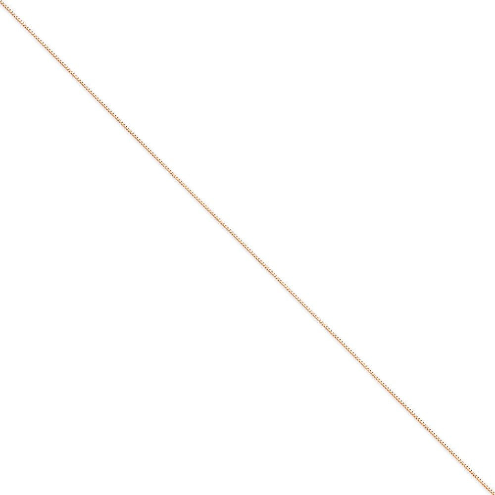14K Rose Gold 20 Inch .7Mm Box Link With Lobster Clasp Chain