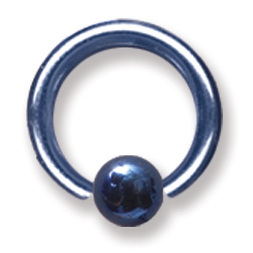 14G (1.6Mm) 5/16 (8Mm) Long W/ 4Mm Ball Cobalt Blue Titanium 14G (1.6Mm