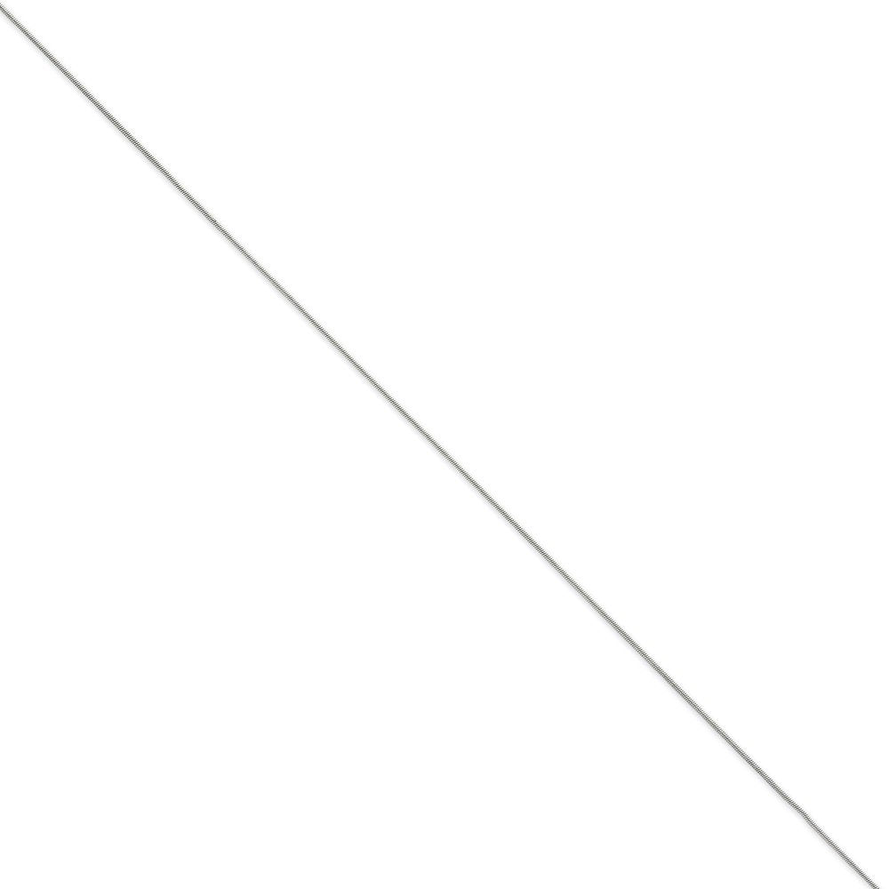 14K White Gold 20 Inch .8Mm Round Snake With Lobster Clasp Chain