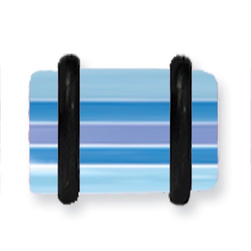 Acrylic Uv Sensitive Layered Plug W 2 Black O-Rings 0G (8.2Mm) 1/2 (13M