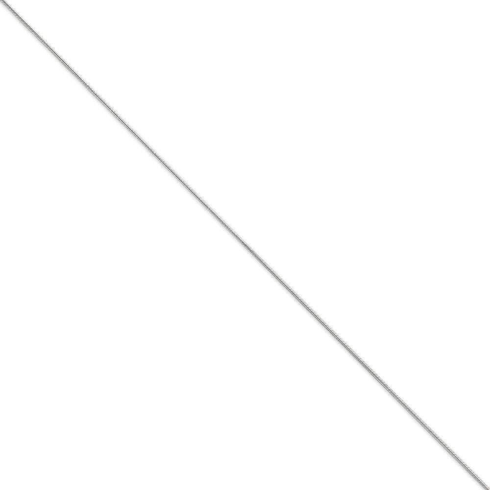 14K White Gold 20 Inch 1.1Mm Round Snake With Lobster Clasp Chain