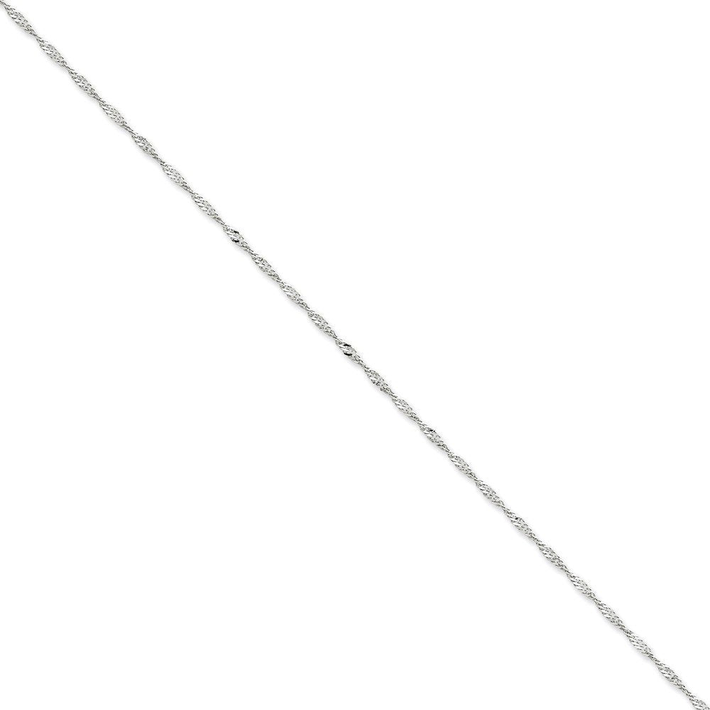 14K White Gold 30 Inch 2.0Mm Singapore With Lobster Clasp Chain