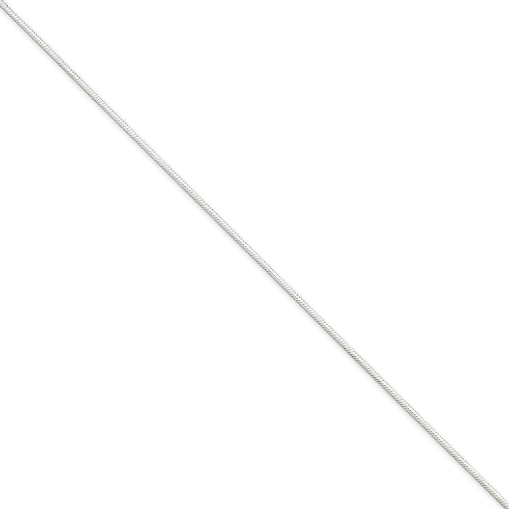 14K White Gold 24 Inch .9Mm Octagonal Snake With Lobster Clasp Chain